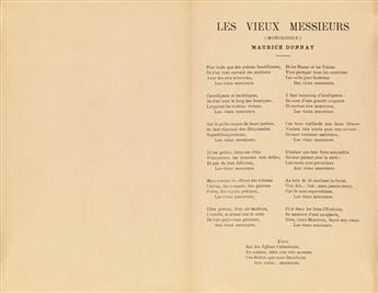 HENRI DE TOULOUSE-LAUTREC (1864-1901). LES VIEUX MESSIEURS / YVETTE GUILBERT. Sheet music cover. 1894. 10x6 inches, 26x17 cm.